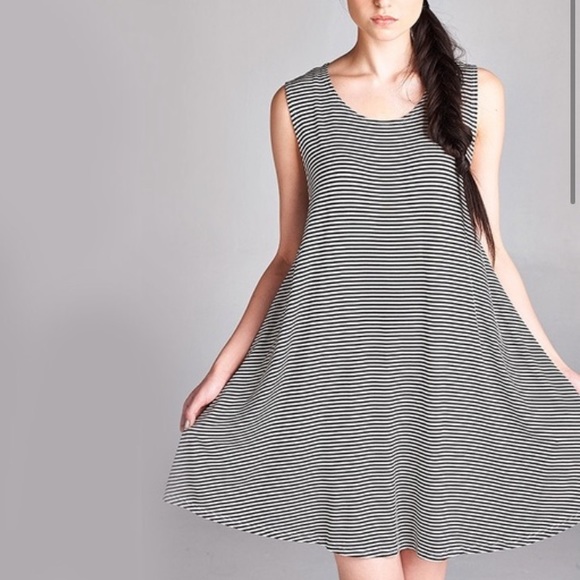April Spirit Dresses & Skirts - Pin Stripe Swing Dress